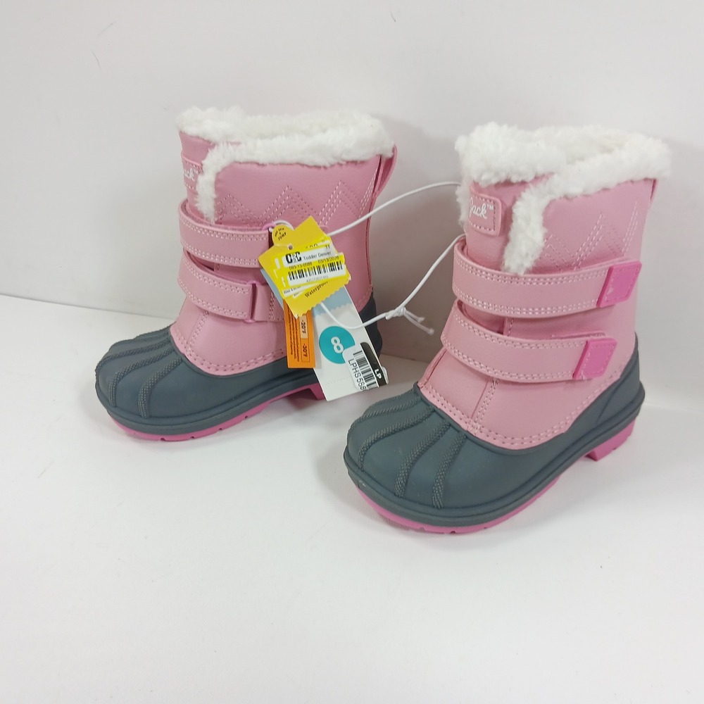 Cat & Jack Toddler Denver Pink Grey Waterproof Winter Snow Boots Size 8 NWT - Picture 3 of 8